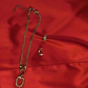 Lia Sophia silver necklace earrings